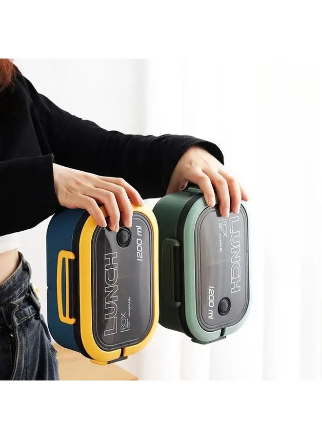 Green Microwave Safe Thermal Lunch Box 3 Compartment Leakproof Insulated For Office School Travel - Image 4